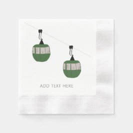 Servilleta De Papel Esquí Verde Retro Gondola