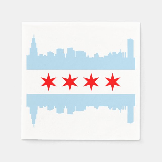 Servilleta De Papel Esquina de Bandera de Chicago (Anverso)