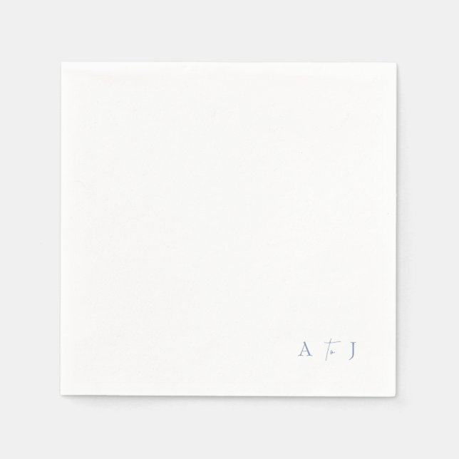 Servilleta De Papel Esquina moderna: Iniciales "a" Boda azul turbio (Anverso)