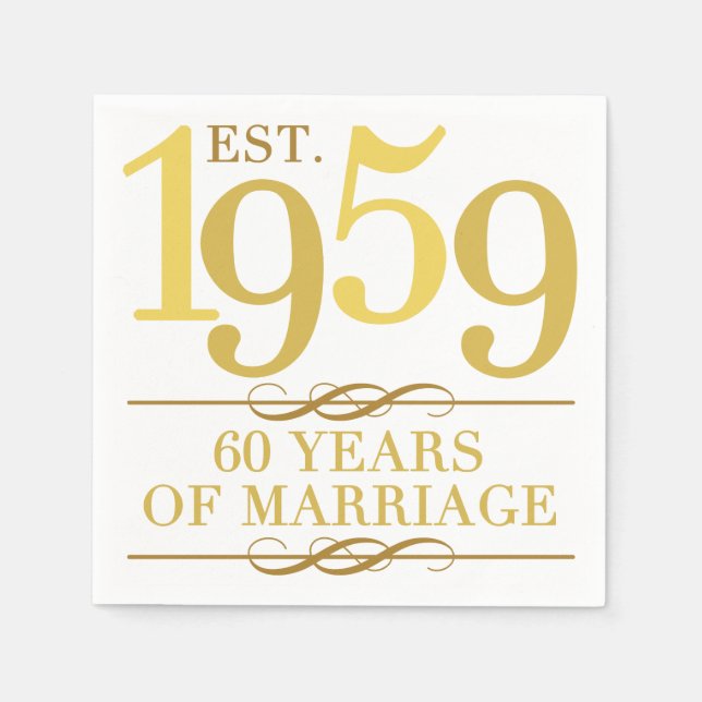 Servilleta De Papel Est. 1959 60º aniversario Boda (Anverso)