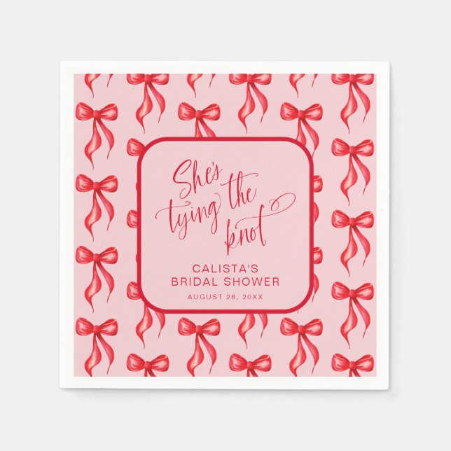Servilleta De Papel Está atando la ducha de novias personalizada Knot (Anverso)