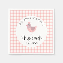 Servilleta De Papel Esta chica es un primer cumpleaños