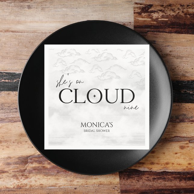Servilleta De Papel Está en el cielo Bridal Shower Soñador y Elegante (She's on cloud 9)