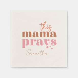 Servilleta De Papel Esta mamá reza - Diseño rústico de Boho