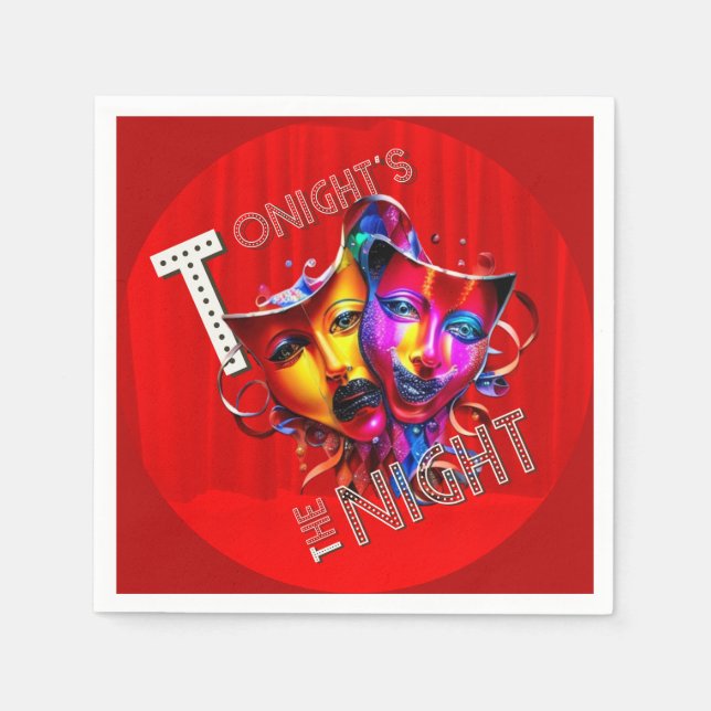 Servilleta De Papel Esta noche es la noche (Cortina roja) (Anverso)