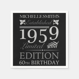 Servilleta De Papel Establecido en 1959 60º cumpleaños
