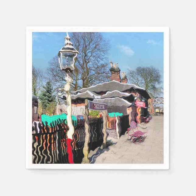 SERVILLETA DE PAPEL ESTACIÓN DE TREN ANTIGUA (Anverso)