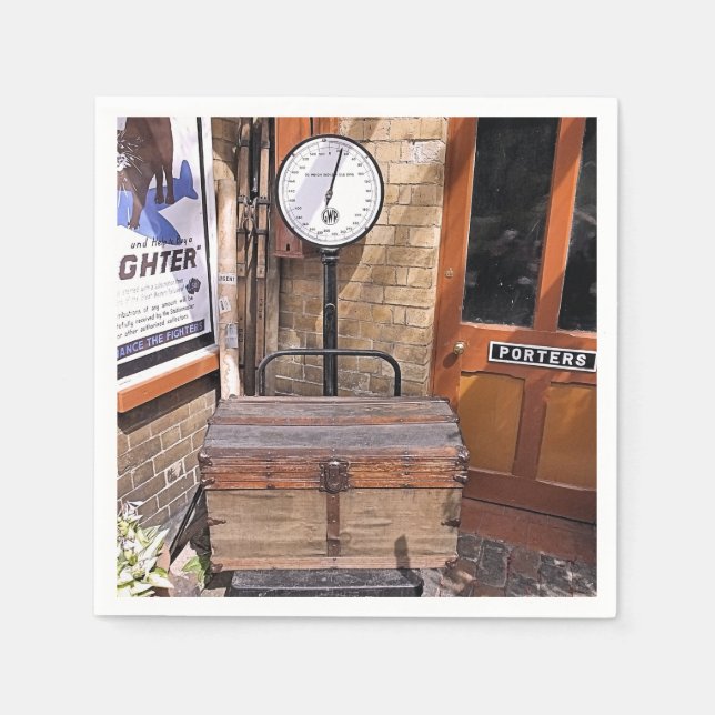 SERVILLETA DE PAPEL ESTACIÓN DE TREN ANTIGUA (Anverso)