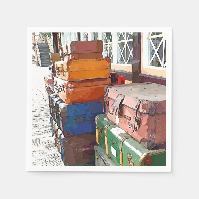 SERVILLETA DE PAPEL ESTACIONES DE TREN (Anverso)