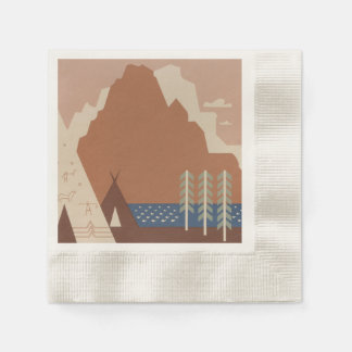 Servilleta De Papel Estado de Montana: Tribus Indias, Montañas, Prader