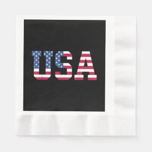 Servilleta De Papel Estados Unidos Bandera Americana Patriótica Rojo E