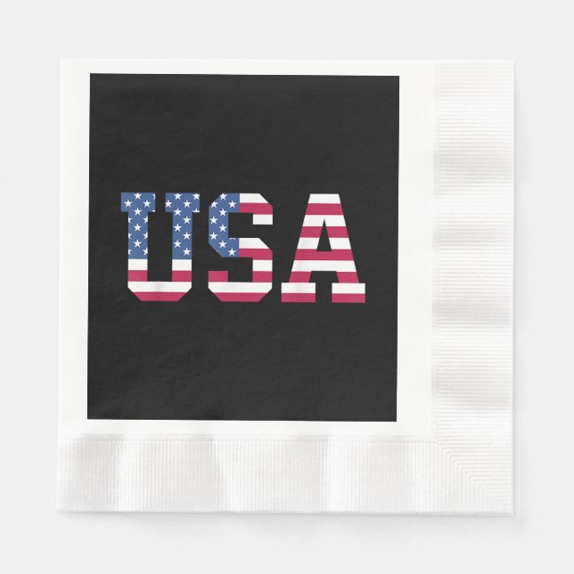 Servilleta De Papel Estados Unidos Bandera Americana Patriótica Rojo E (Anverso)