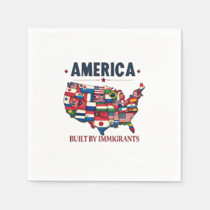 Servilleta De Papel Estados Unidos construido por inmigrantes patriota