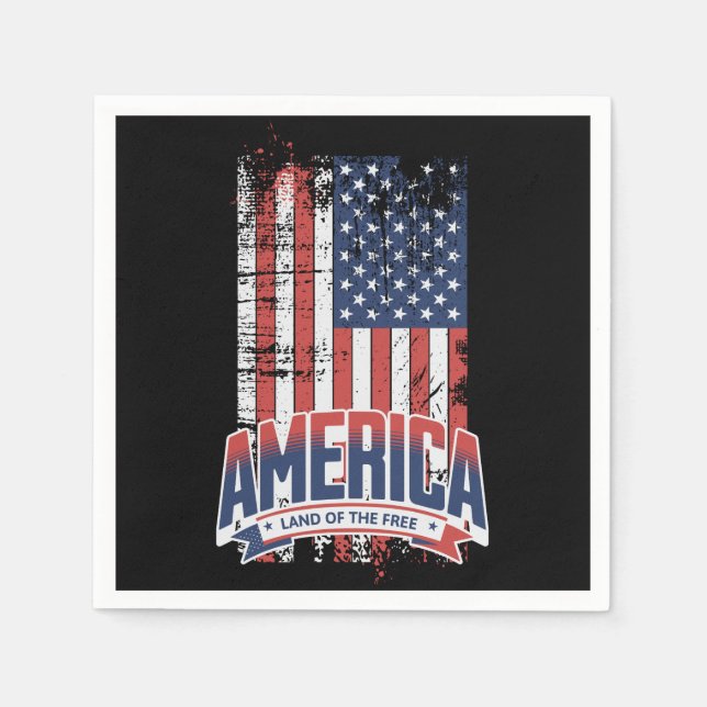 Servilleta De Papel Estados Unidos - Tierra de los libres (Anverso)