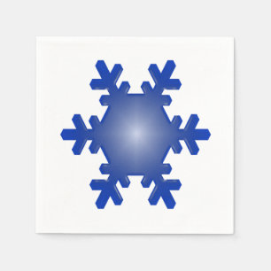 Servilleta De Papel Estallido del copo de nieve azul en blanco