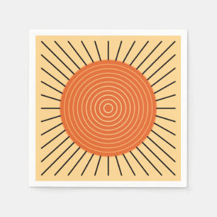 Servilleta De Papel Estallido geométrico moderno - naranja mandarín