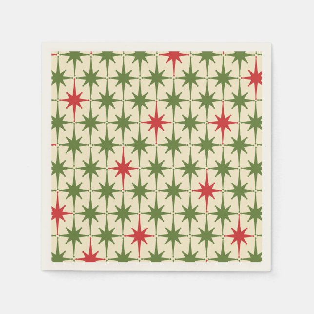 Servilleta De Papel Estallidos de Navidades retro modernos de mediados (Anverso)