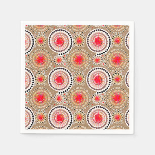 Servilleta De Papel Estallidos y pinzas, taupe, rojo, blanco