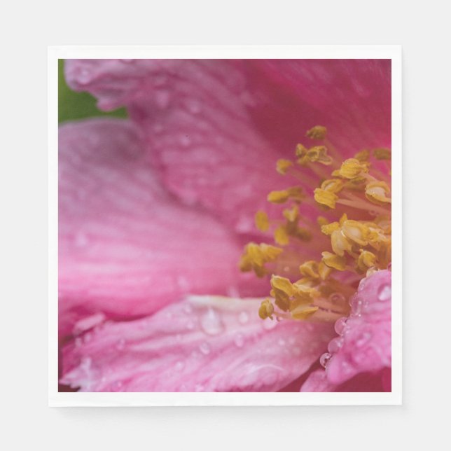 Servilleta De Papel Estambres de flores de camellia rosa (Anverso)