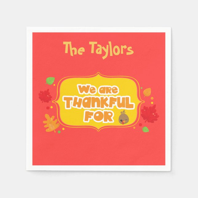 Servilleta De Papel Estamos agradecidos por (Anverso)