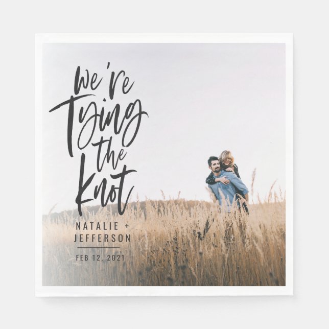 Servilleta De Papel Estamos atando la fiesta de compromiso de nudos (Anverso)