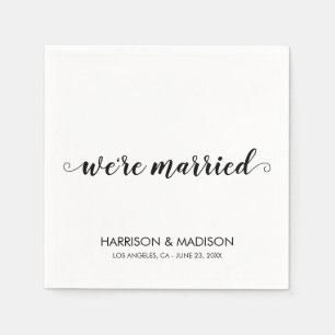 Servilleta De Papel Estamos casados negro elegante boda de moda de gui