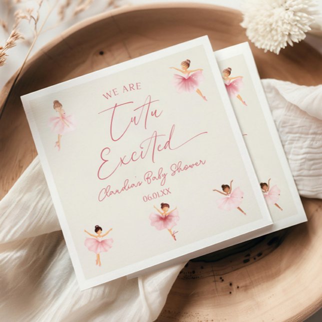 Servilleta De Papel Estamos Emocionados Ballerina Pink Baby Shower (Subido por el creador)
