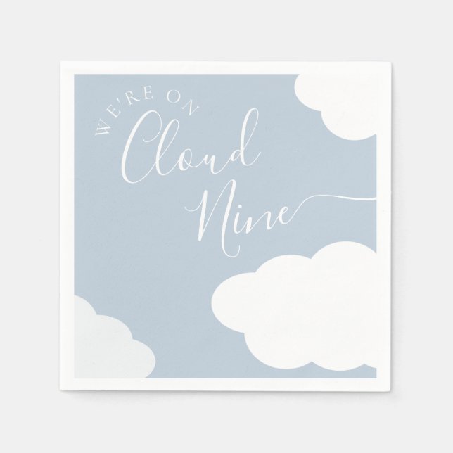 Servilleta De Papel Estamos en Cloud Nueve Baby Shower Napkin (Anverso)
