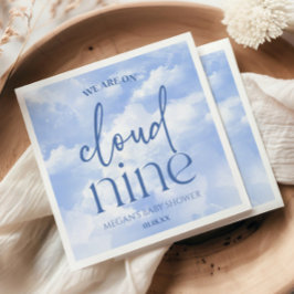 Servilleta De Papel Estamos En Cloud Nueve Blue Baby Shower