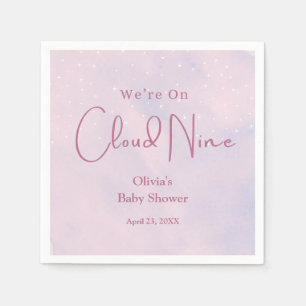 Servilleta De Papel Estamos en Cloud Nueve Chica Baby Shower