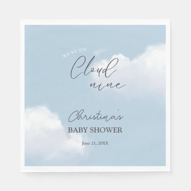 Servilleta De Papel Estamos en el Baby Shower Cloud 9 Blue Boy (Anverso)