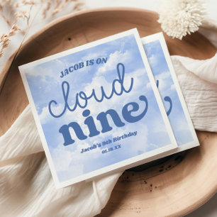 Servilleta De Papel Estamos en la novena nube azul Fiesta de cumpleaño