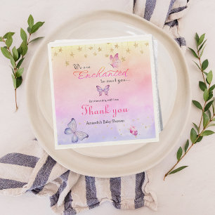Servilleta De Papel Estamos Encantados De Conocerle A Mariposa Baby Sh
