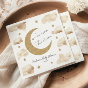 Servilleta De Papel Estamos Sobre La Luna Boho Celestial Baby Shower