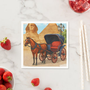Servilleta De Papel Estampa artística de carruaje de caballos del anti