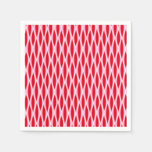 Servilleta De Papel Estampa de cinta de mediados de siglo, rojo coral 