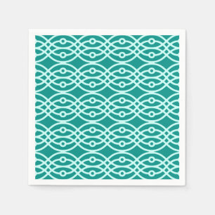 Servilleta De Papel Estampa de kimono, turquesa y aqua