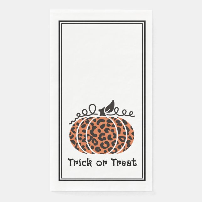 Servilleta De Papel Estampado de calabaza leopardo (Anverso)
