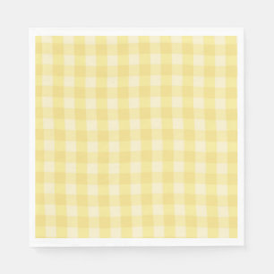 Servilleta De Papel Estampado de cuadros gingham amarillo pastel