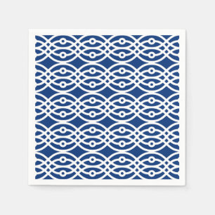 Servilleta De Papel Estampado de kimono, azul marino y blanco