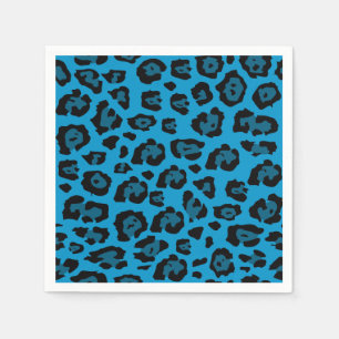 Servilleta De Papel Estampado de leopardo azul y negro