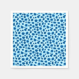 Servilleta De Papel Estampado de leopardo - Cobalto oscuro y azul ciel