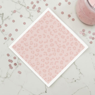 Servilleta De Papel Estampado de Leopardo en Rosa