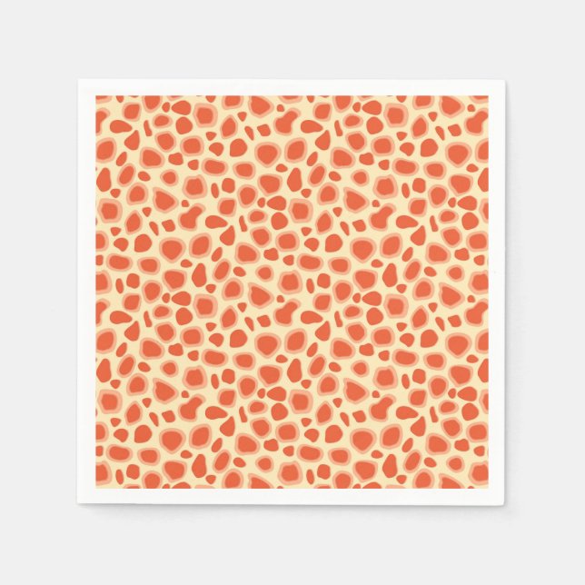 Servilleta De Papel Estampado de leopardo - mandarín y naranja claro (Anverso)