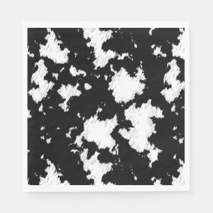 Servilleta De Papel Estampado de vaca falso negro y blanco