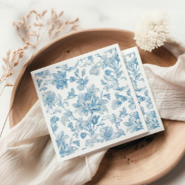 Servilleta De Papel Estampado floral azul Toile-de-jouy Chinoiseries
