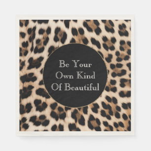 Servilleta De Papel Estampado Leopardo Marrón Cremoso Negro