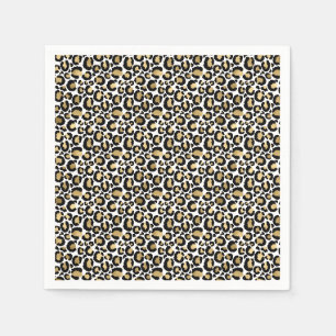 Servilleta De Papel Estampado leopardo negro dorado