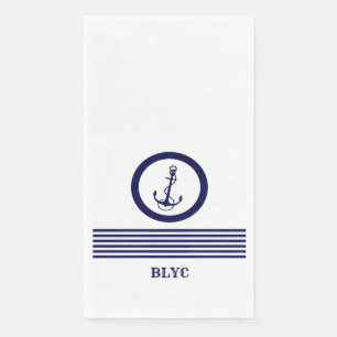 Servilleta De Papel Estancamiento y rayas del barco azul real