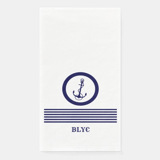 Servilleta De Papel Estancamiento y rayas del barco azul real (Anverso)
